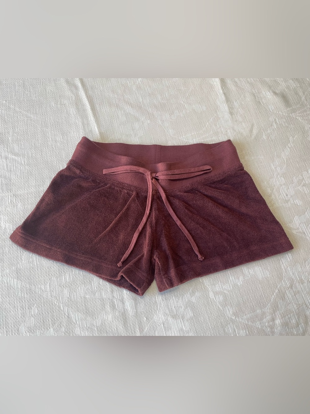 Hard Tail Terry Drawstring Athletic Shorts - Mauve Plum